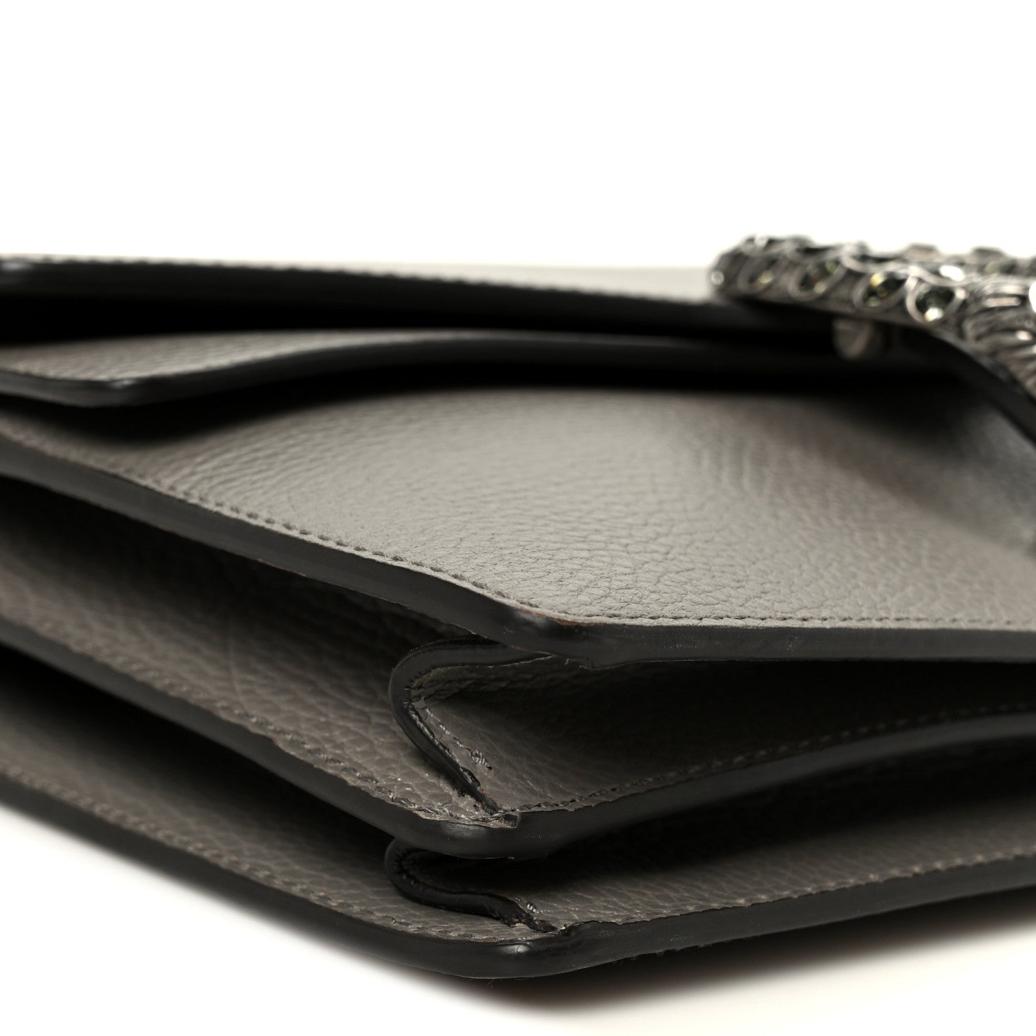 Gucci Pebbled Calfskin Small Dionysus Shoulder Bag Dusty Grey