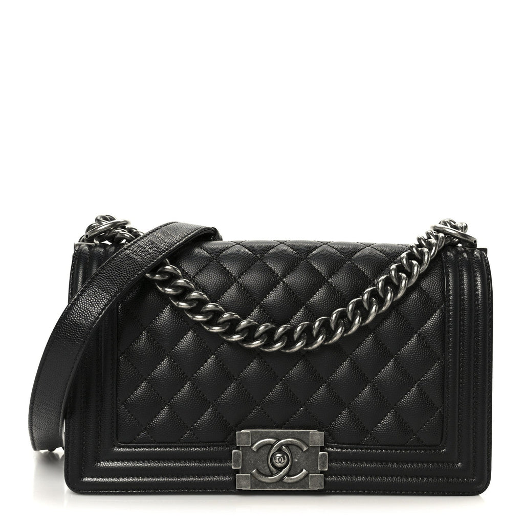 Chanel Caviar Quilted Medium Boy Flap Black