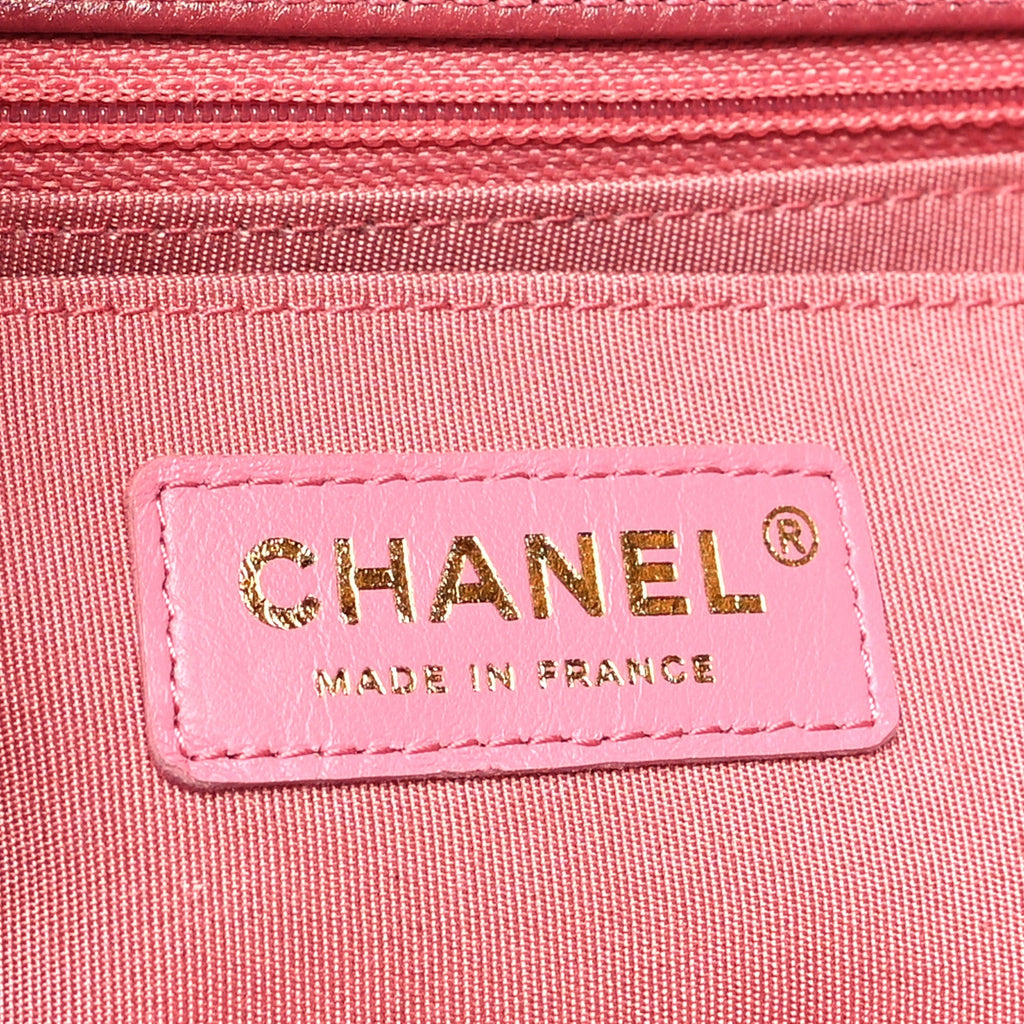 Chanel Calfskin Chevron Quilted Mini Statement Flap Pink