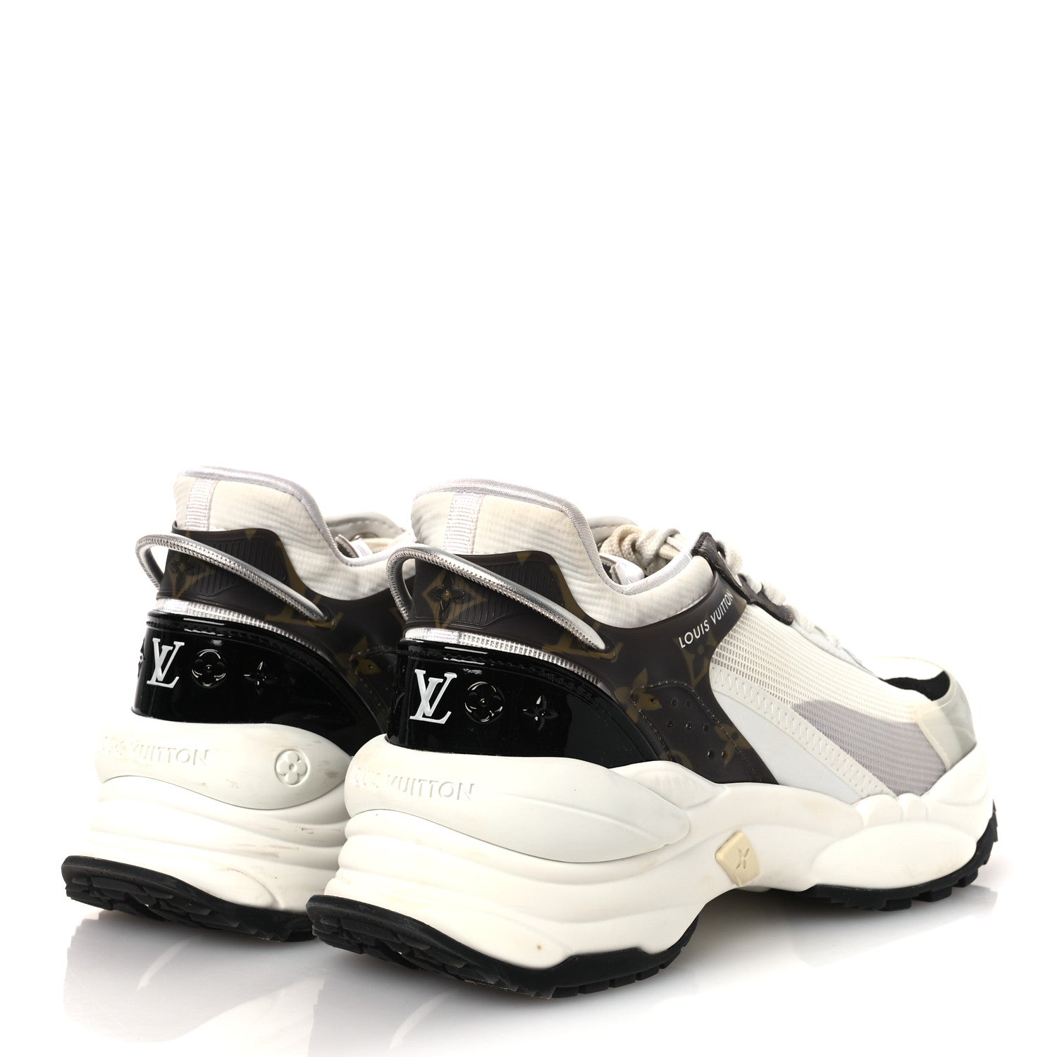 Louis Vuitton Monogram Calfskin Run 55 Sneakers 38 White