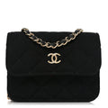 Chanel Jersey Quilted Micro Mini Flap Black
