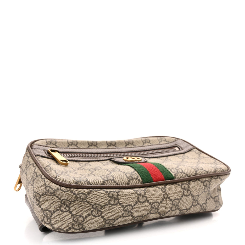 Gucci Soft GG Supreme Monogram Medium Ophidia Belt Bag Dark Brown