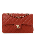 Chanel Lambskin Quilted Small Double Flap Red