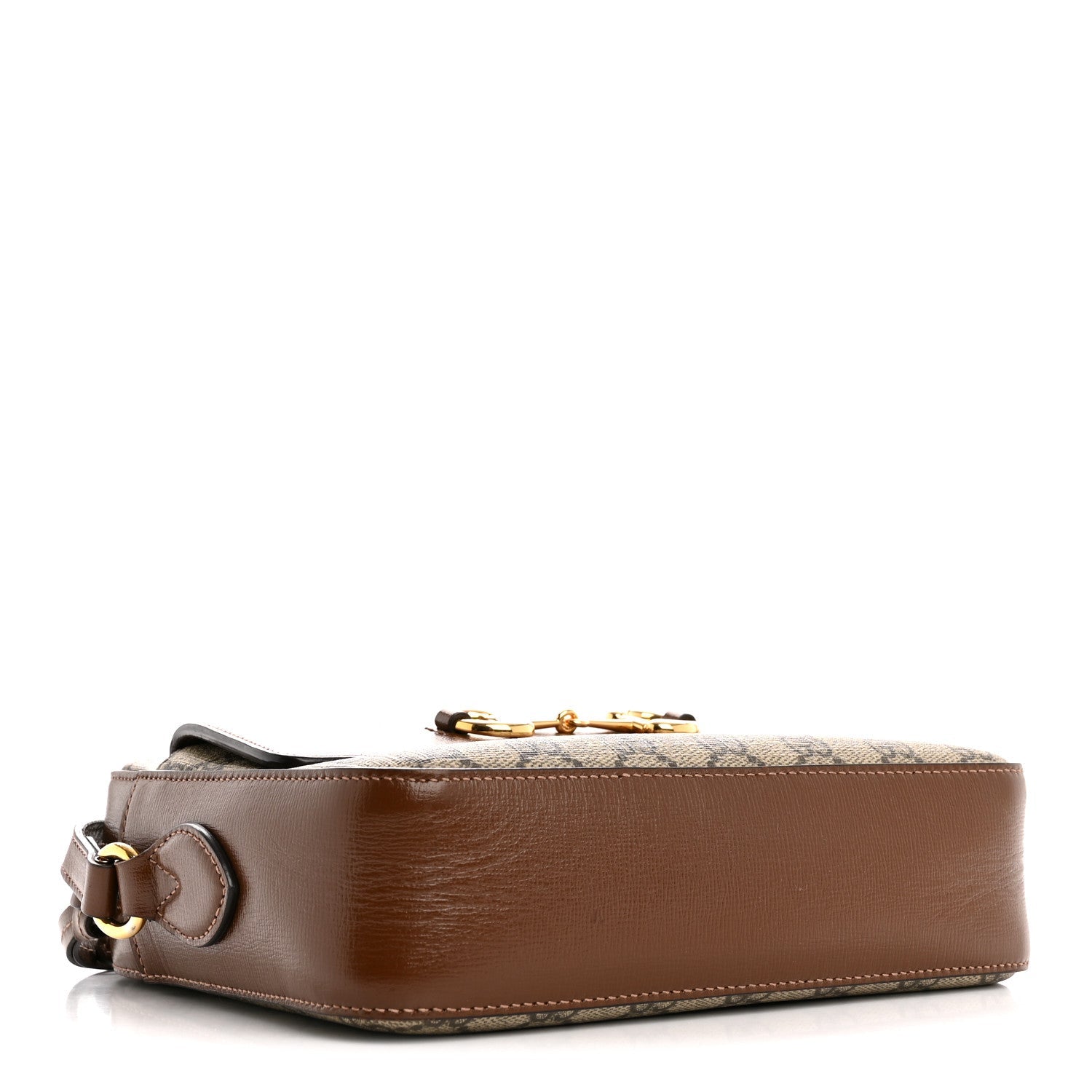 Gucci GG Supreme Monogram Small Horsebit 1955 Shoulder Bag Beige Brown Sugar