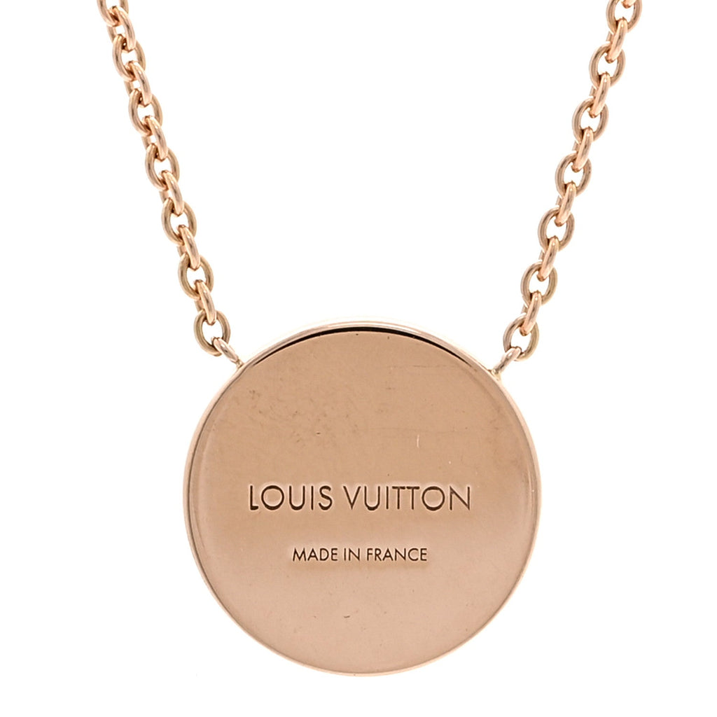 Louis Vuitton 18K Pink Gold Grey Mother Of Pearl Blossom Sun Pendant Necklace