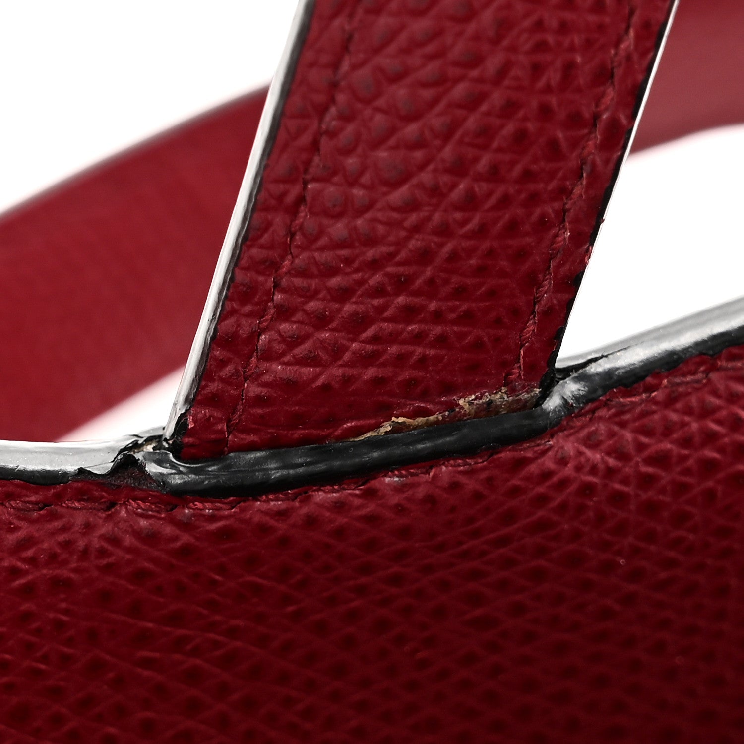Christian Dior Grained Calfskin Mini Saddle Bag Red