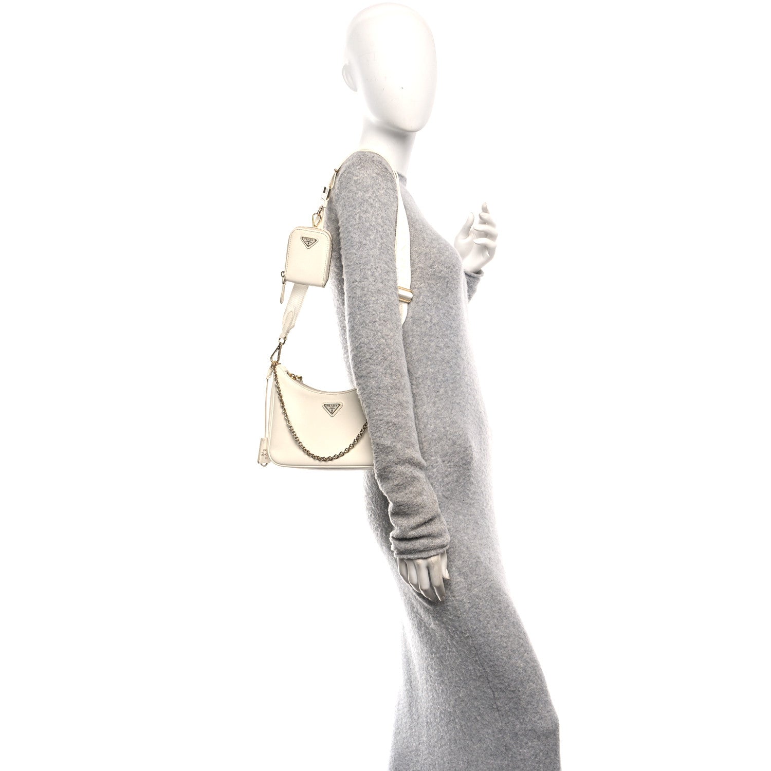 Prada Saffiano Re-Edition 2005 Shoulder Bag White