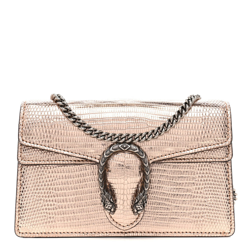 Gucci Metallic Lizard Super Mini Dionysus Bag Rame