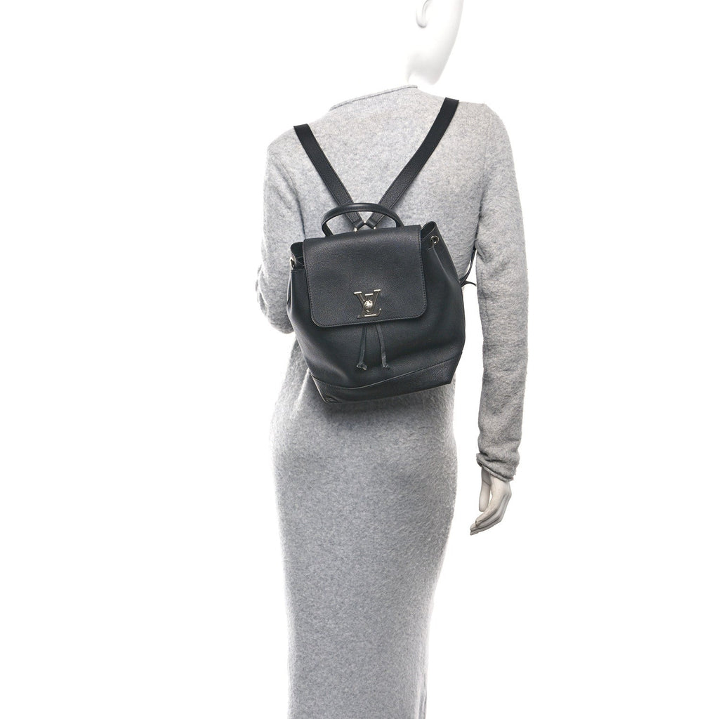 Louis Vuitton Calfskin Lockme Backpack Black