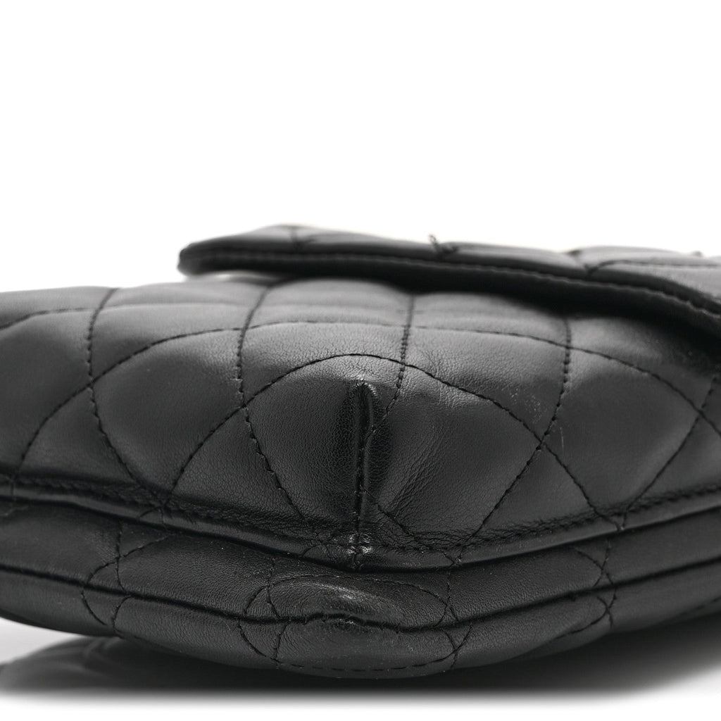 Chanel Calfskin Quilted Cambon Crossbody Messenger Black White