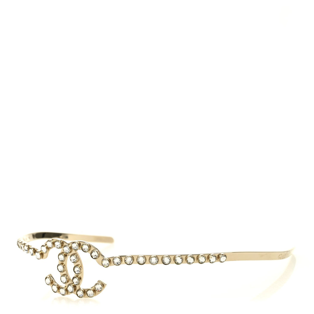Metal Crystal CC Headband Light Gold