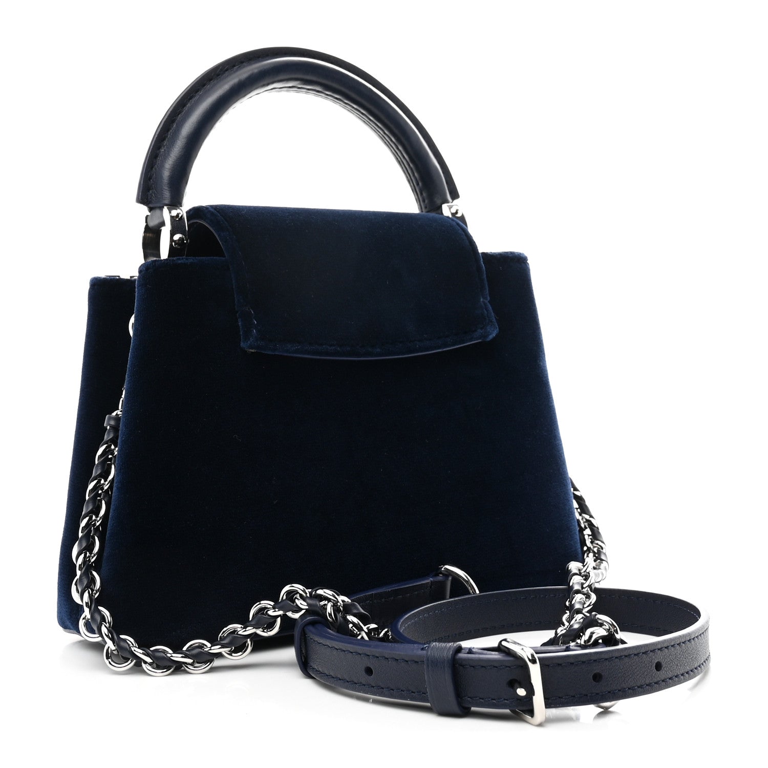 Louis Vuitton Velvet Crystal Capucines Mini Midnight Blue