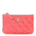 Patent Quilted Small Cosmetic Case Pink