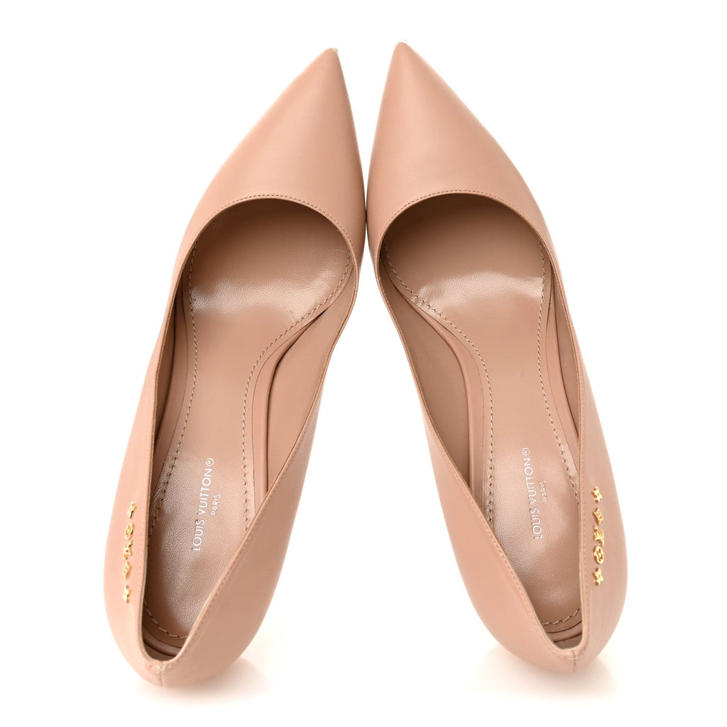 Louis Vuitton Calfskin Signature Pumps 40 Nude Pink