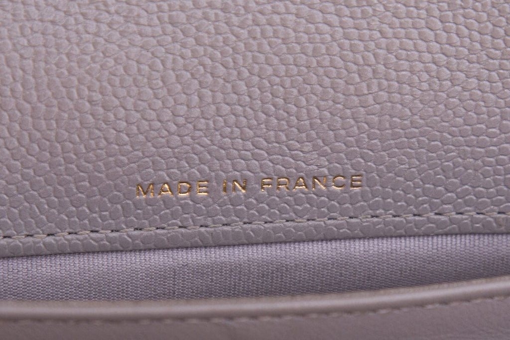 Chanel 2020 Grey Quilted Caviar Wallet