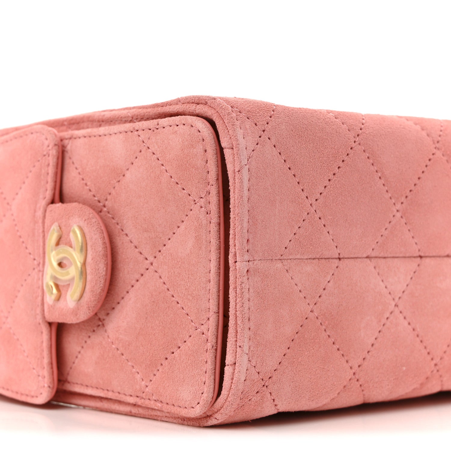 Chanel Suede Quilted Mini Chanel 25 Handbag Pink