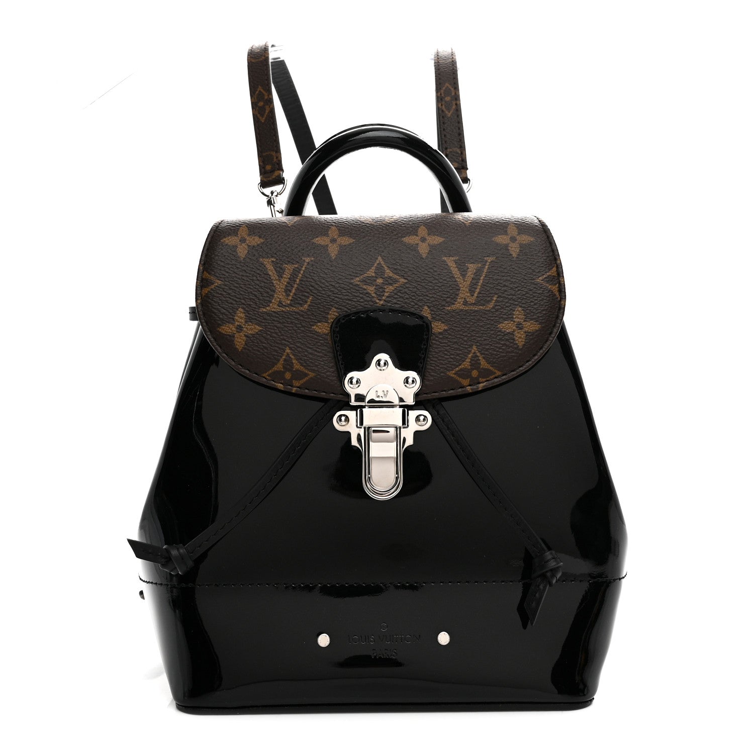 Louis Vuitton Patent Monogram Hot Springs Backpack Black