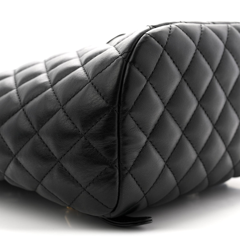Chanel Lambskin Quilted Small Urban Spirit Backpack Black