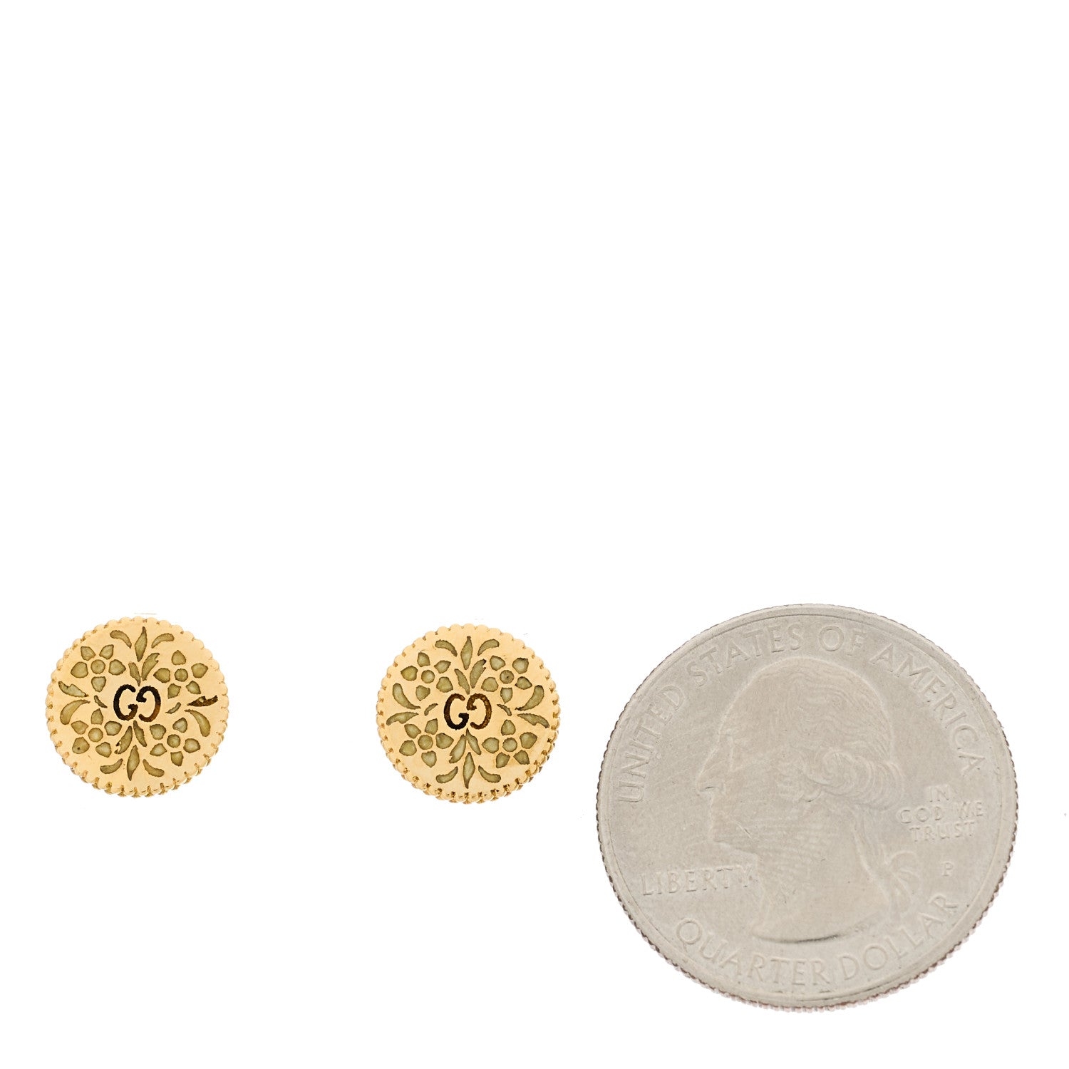 Gucci 18K Yellow Gold Enamel Icon Blooms Earrings