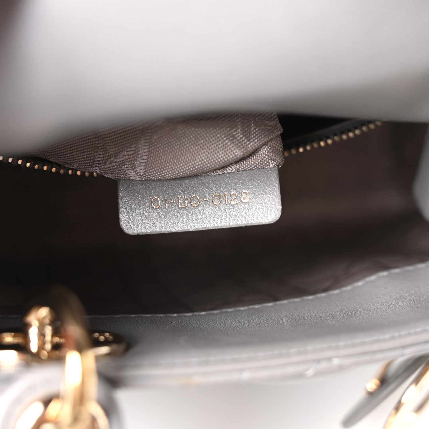 Christian Dior Lambskin Cannage Mini Lady Dior Gray Opaline