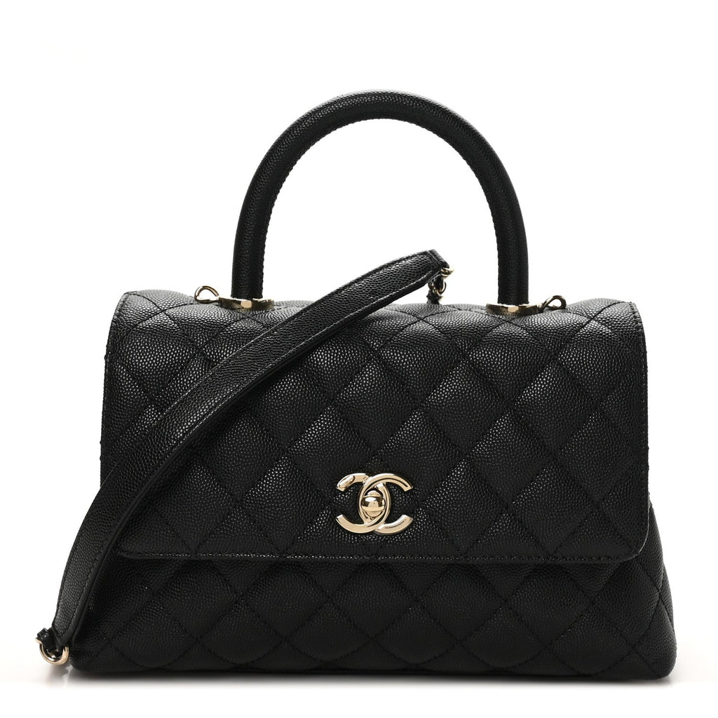 Chanel Caviar Quilted Mini Coco Handle Flap Black