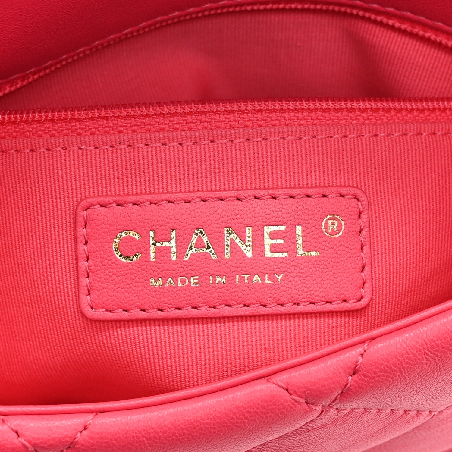 Chanel Lambskin Quilted Resin Chain Around Backpack Pink