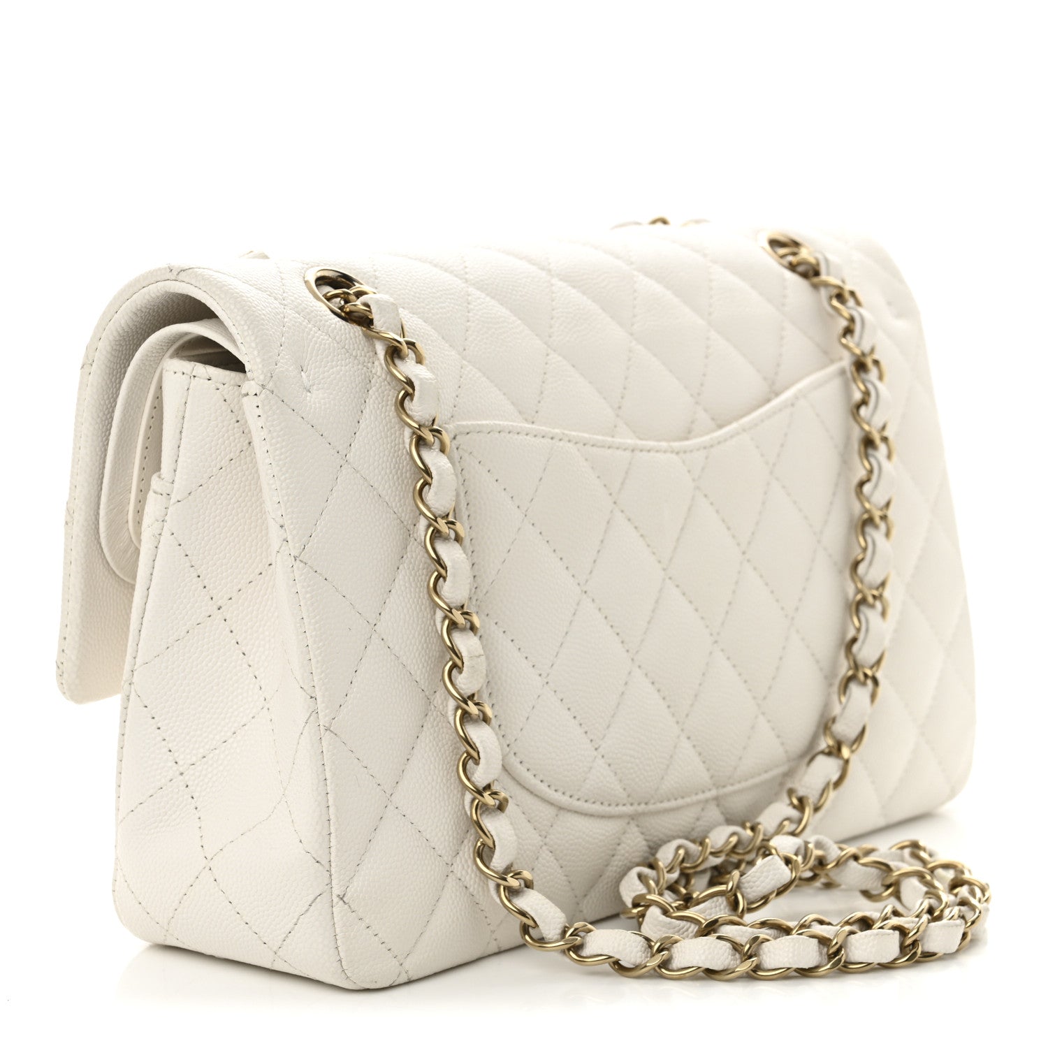 Chanel Caviar Quilted Medium Double Flap White