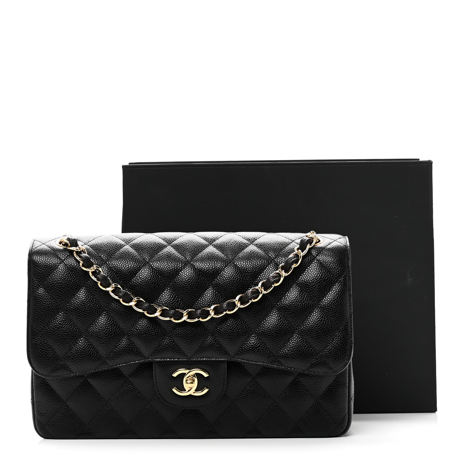 Chanel Caviar Quilted Jumbo Double Flap Black