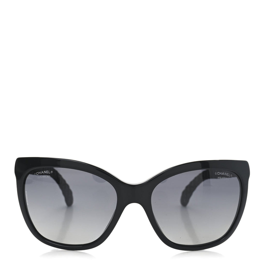 Acetate Quilted Polarized Butterfly CC Sunglasses 5288-Q Black