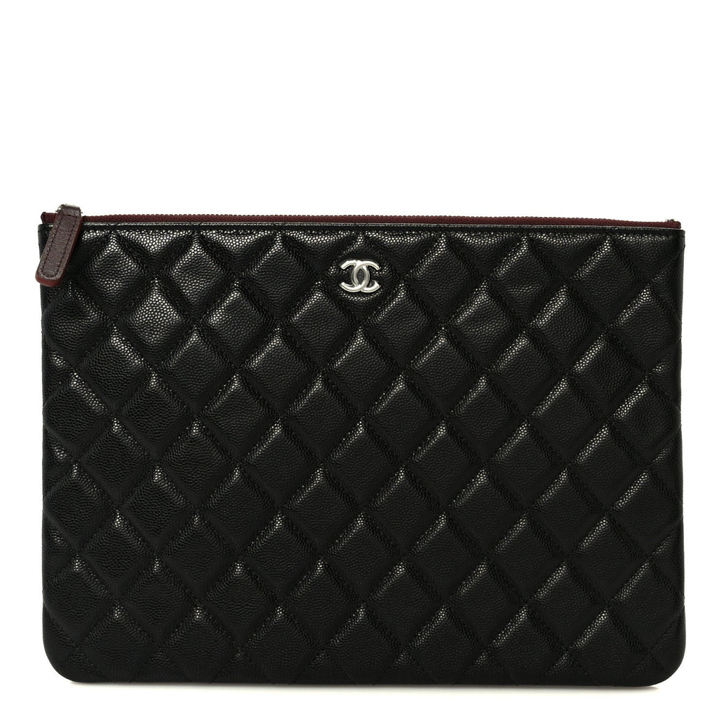 Caviar Quilted Medium Cosmetic Case Black