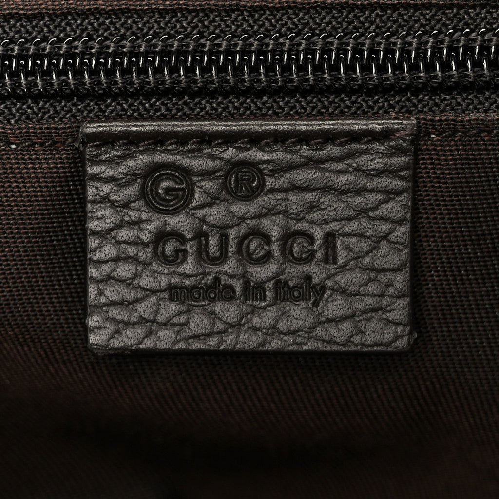 Gucci Monogram Flap Messenger Bag Beige Dark Brown