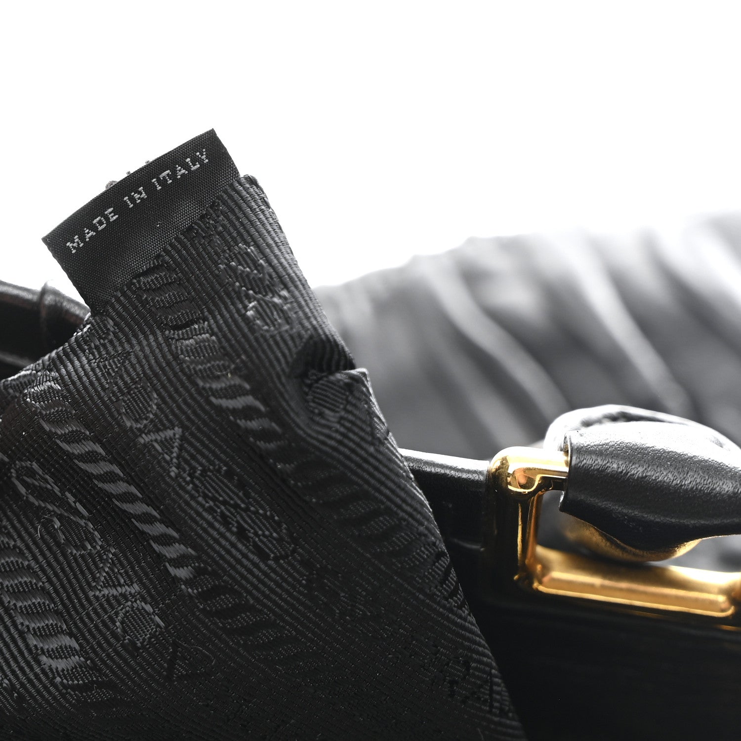 Prada Nappa Gaufre Top Handle Satchel Black