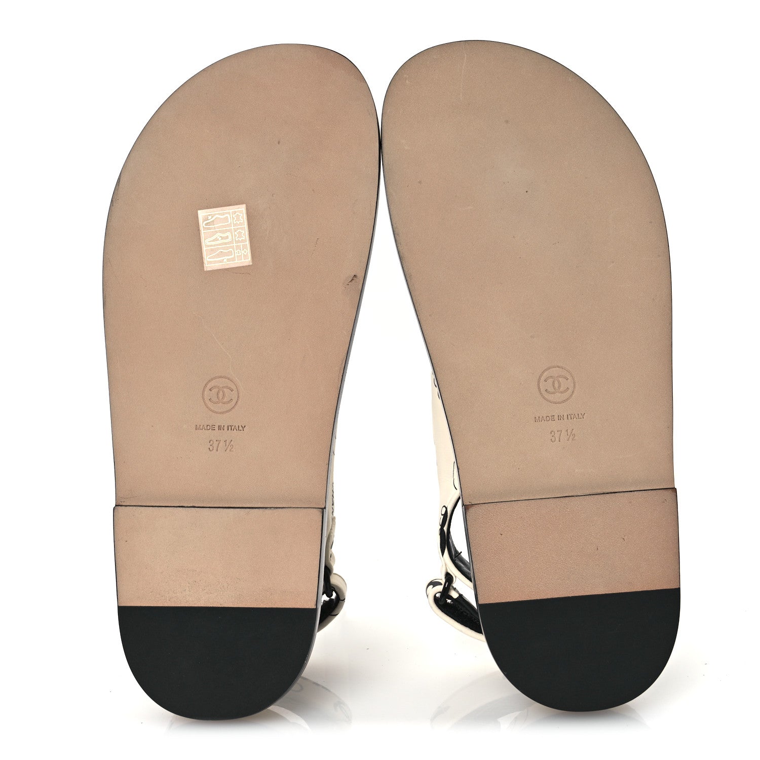Lambskin Printed CC Velcro Dad Sandals 37.5 White Black