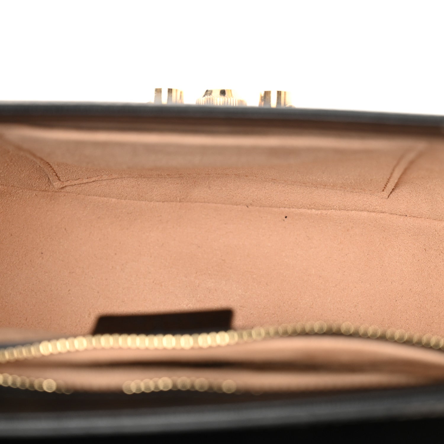 Gucci GG Supreme Monogram Calfskin Small Padlock Messenger Shoulder Bag Beige Black Cuir
