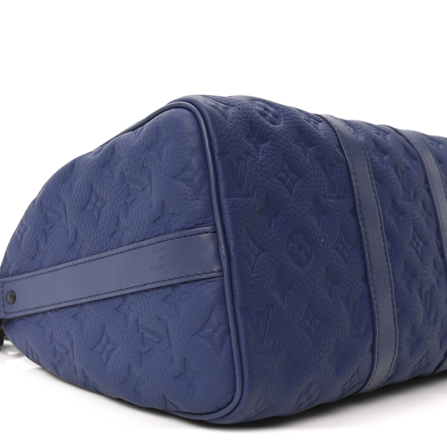 Louis Vuitton Monogram Taurillon Keepall Bandouliere 35 Blue