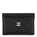 Caviar Quilted Card Holder Black