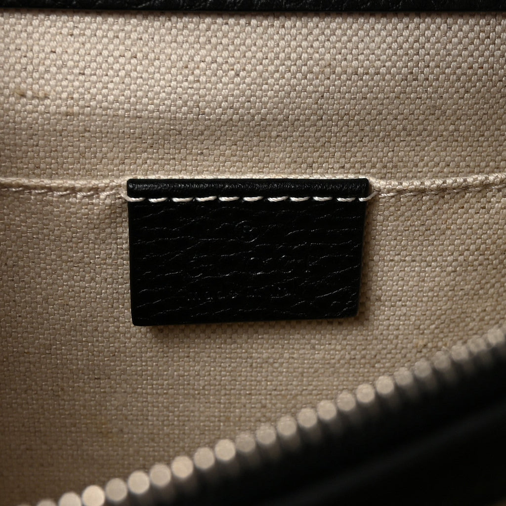 Gucci Dollar Calfskin Crystal Web Medium Dionysus Bamboo Top Handle Bag Black Black Diamond