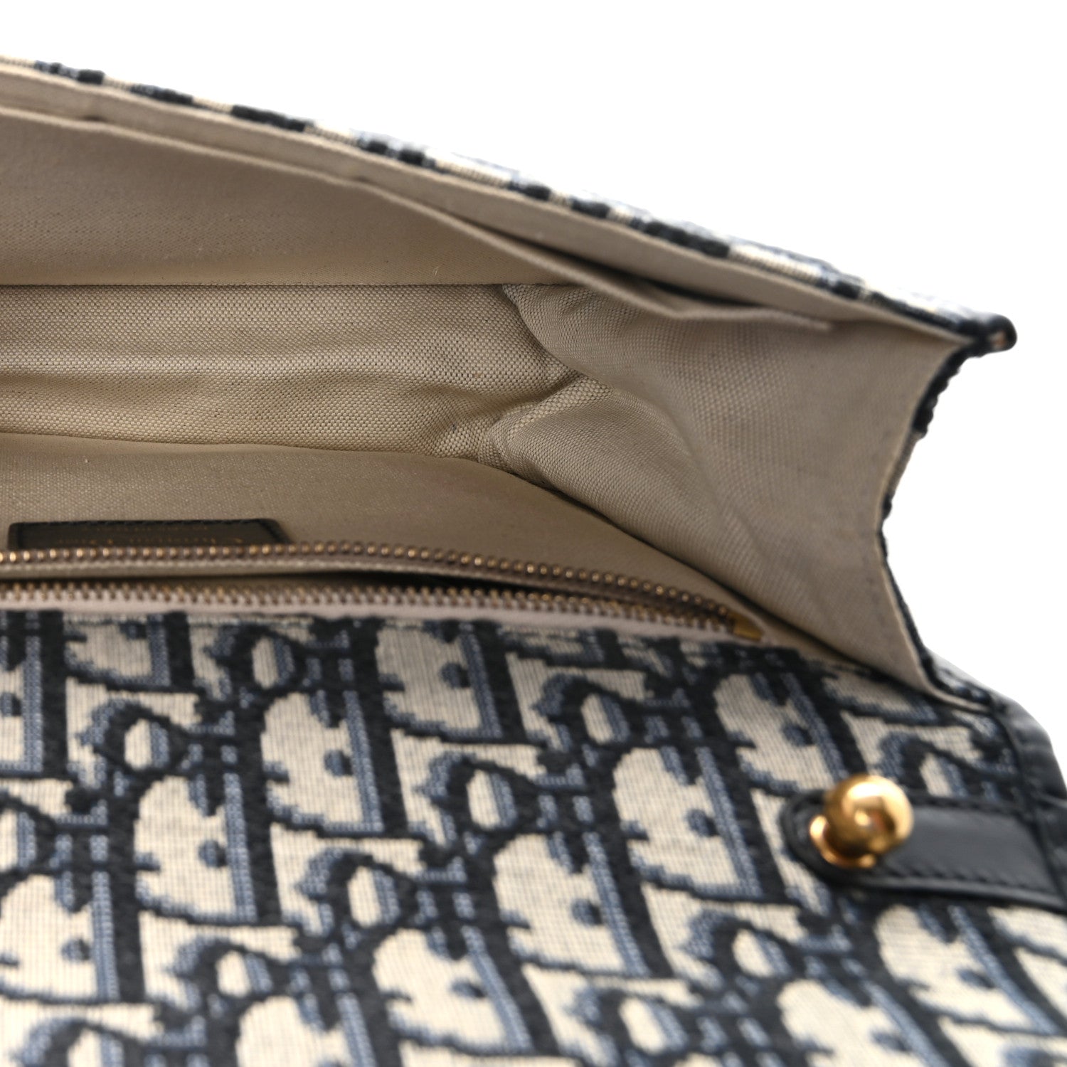 Christian Dior Oblique Small DiorAddict Flap Bag Navy Blue