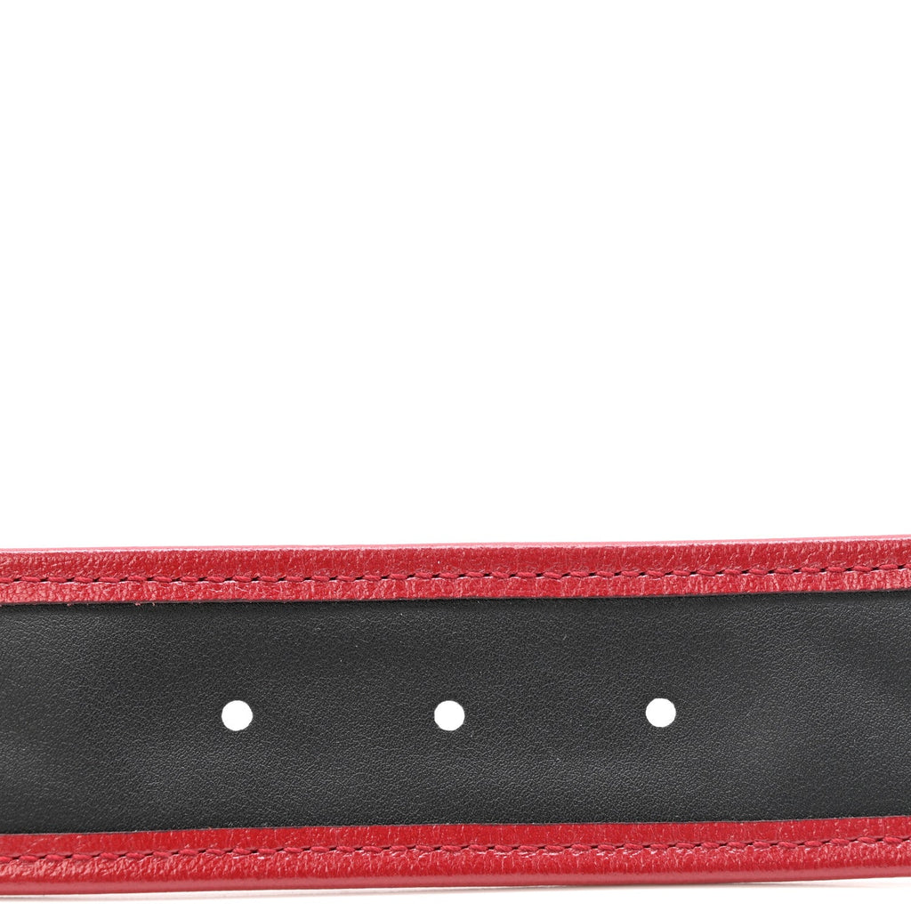 Gucci Azalea Calfskin Matelasse Diagonal Torchon Double G 40mm Belt 95 38 Black Romantic Cherry