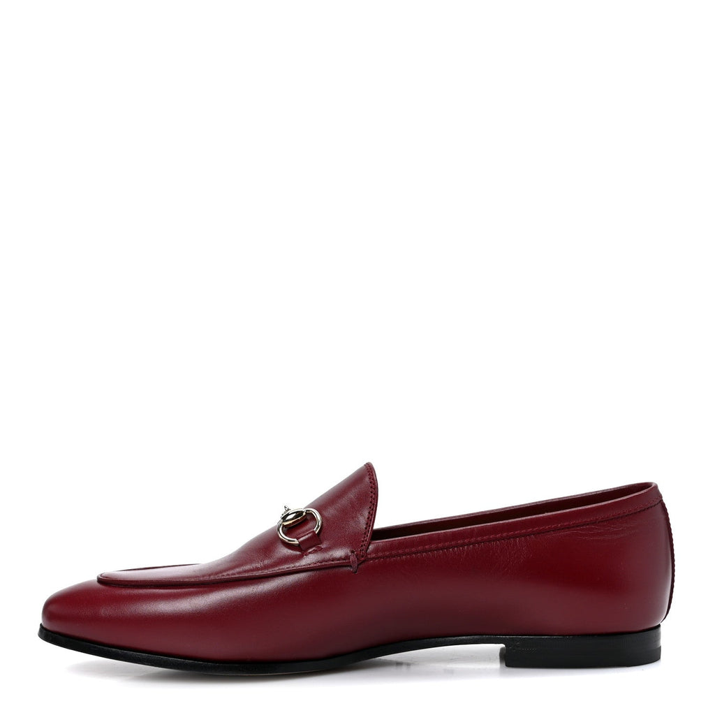 Gucci Betis Glamour Calfskin Womens Jordaan Loafers 39.5 Rosso Ancora