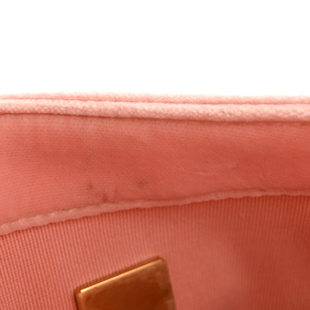 Chanel Velvet Quilted Mini Flap Pink