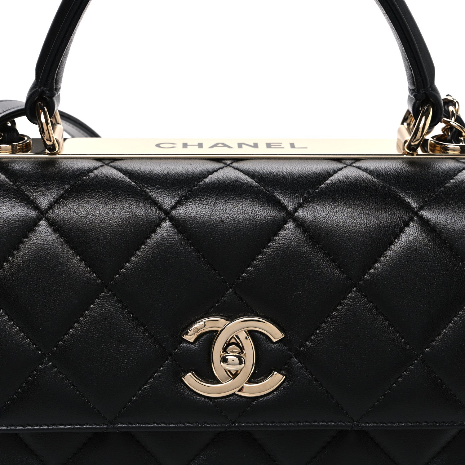 Chanel Lambskin Quilted Small Trendy CC Dual Handle Flap Bag Black