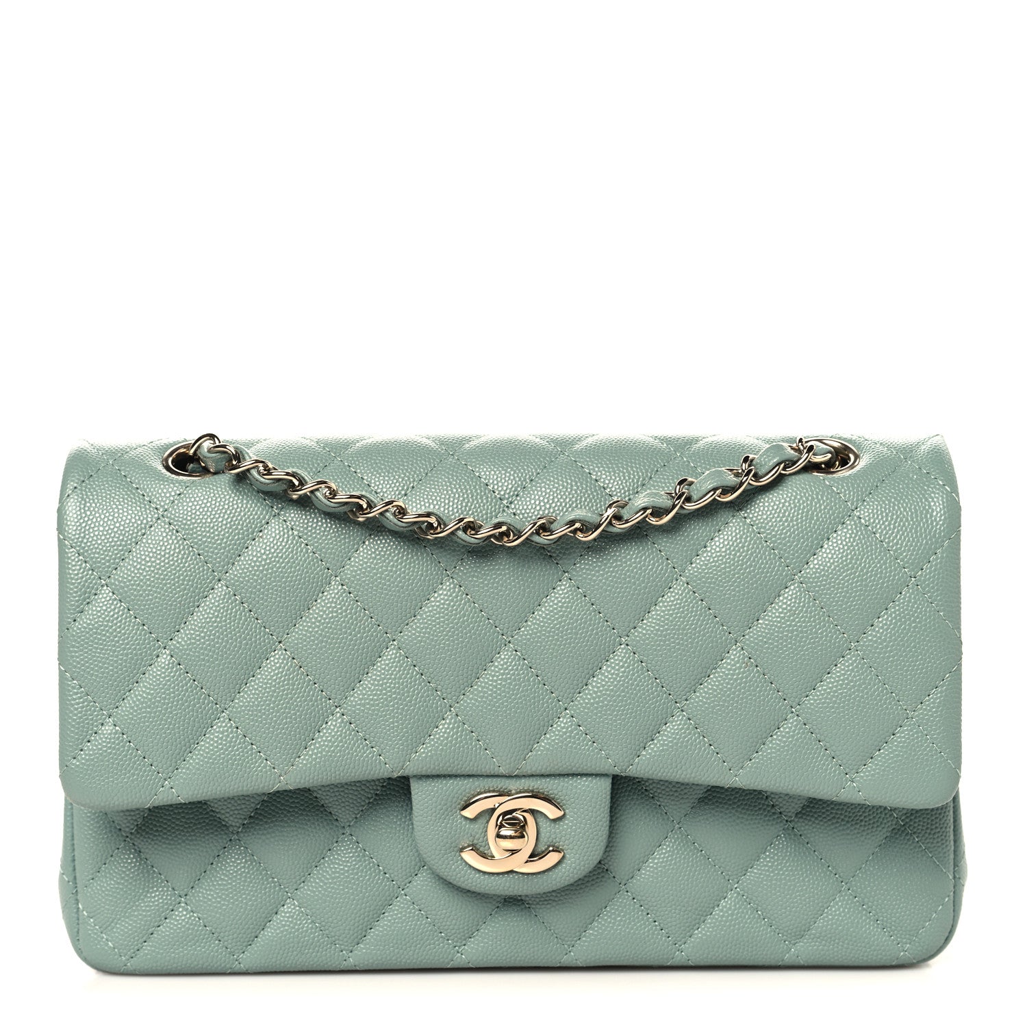 Chanel Caviar Quilted Medium Double Flap Dark Green