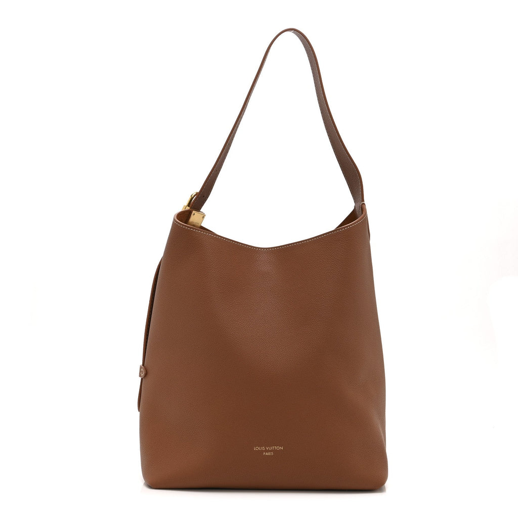 Louis Vuitton Grained Calfskin Low Key Hobo MM Cognac