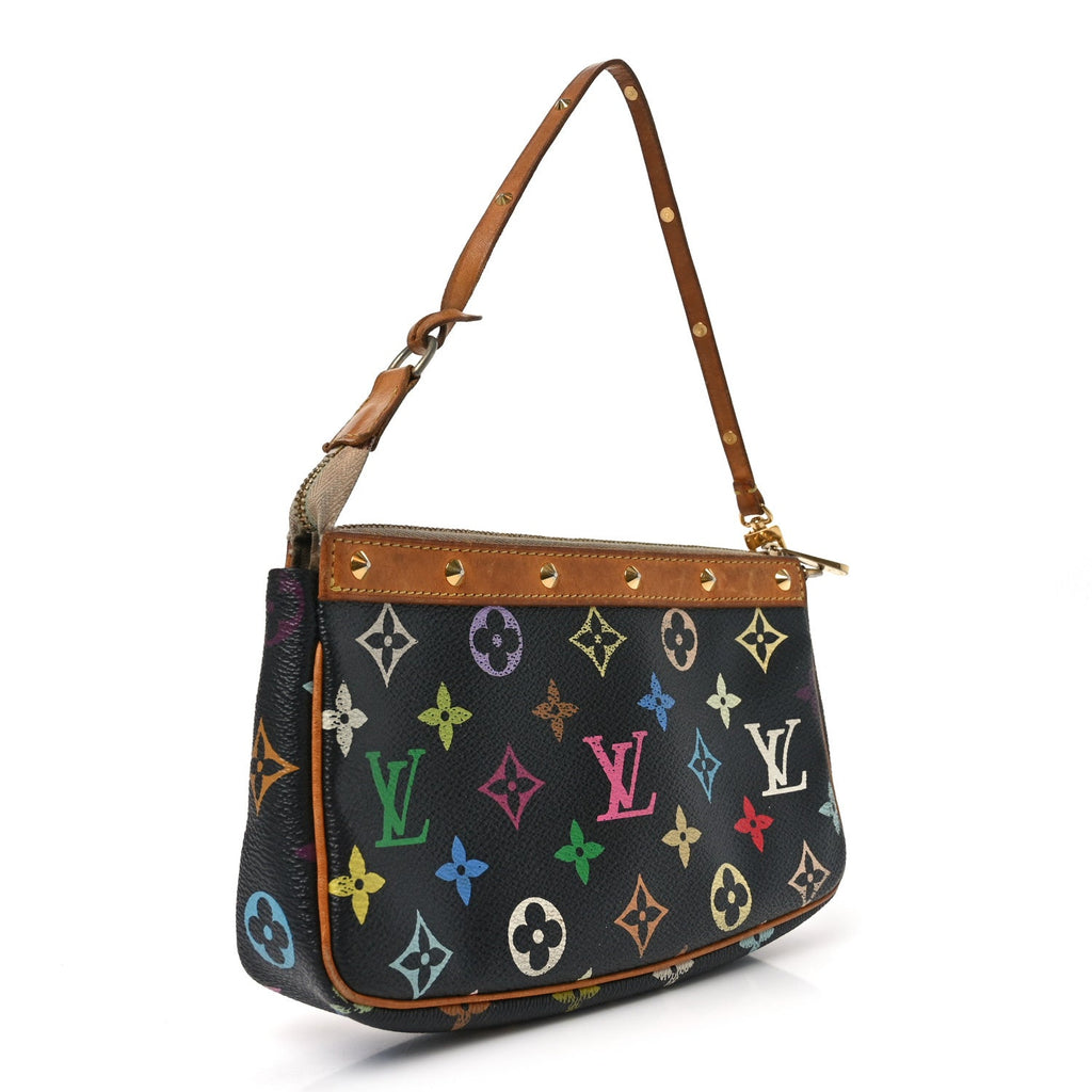 Louis Vuitton Monogram Multicolor Pochette Accessories Black