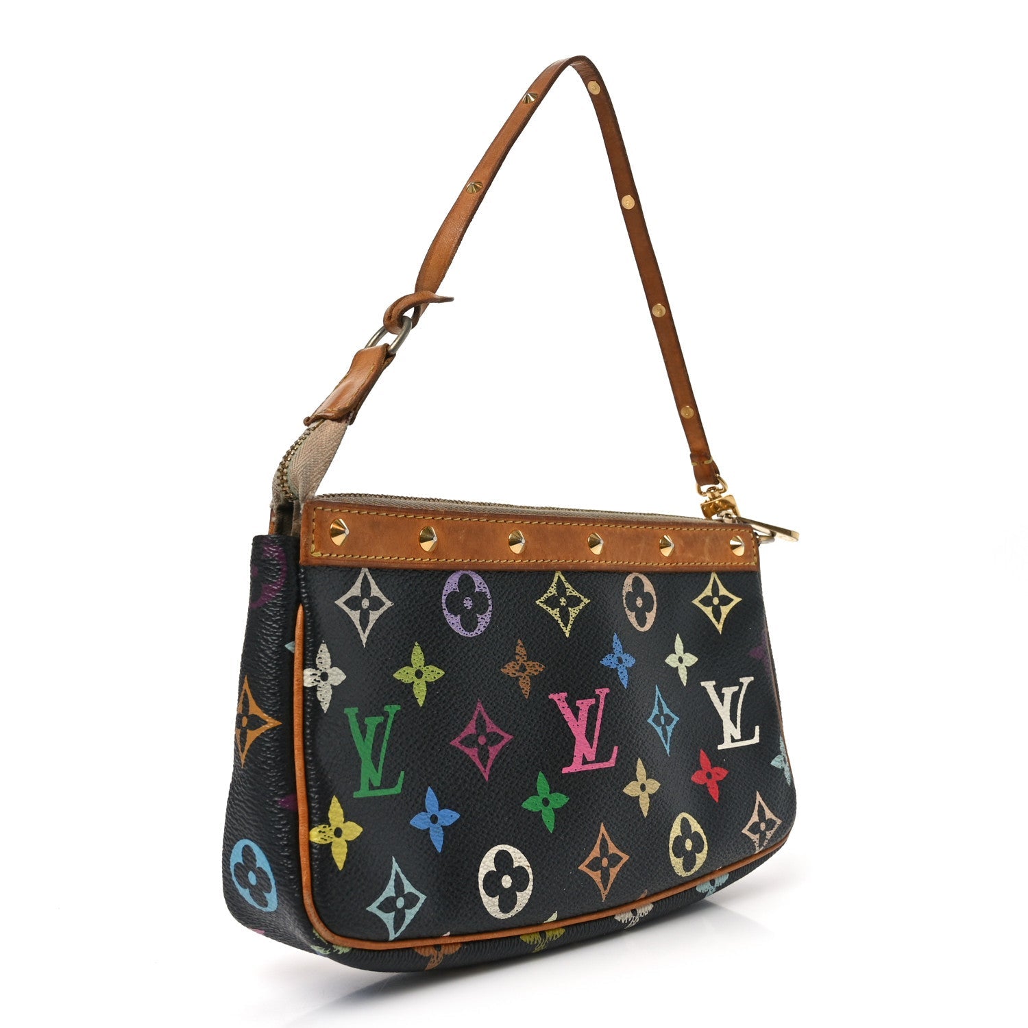 Louis Vuitton Monogram Multicolor Pochette Accessories Black