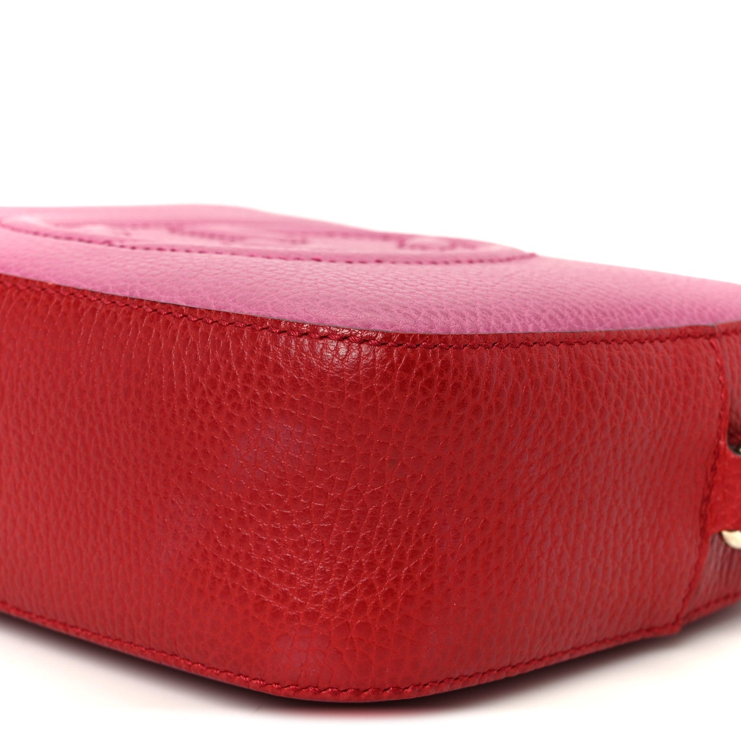 Gucci Dollar Calfskin Bi-Color Small Soho Disco Bag New Rosette Hibiscus Red
