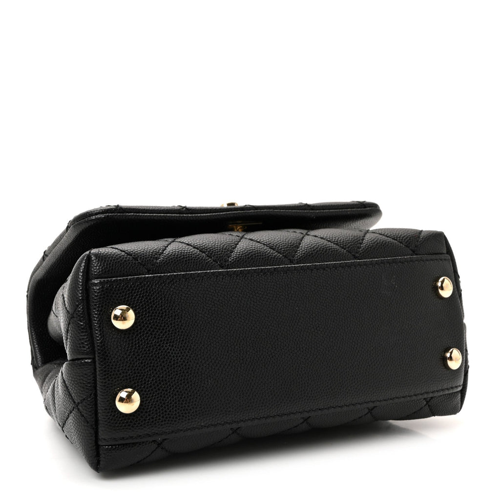 Chanel Caviar Quilted Extra Mini Coco Handle Flap Black