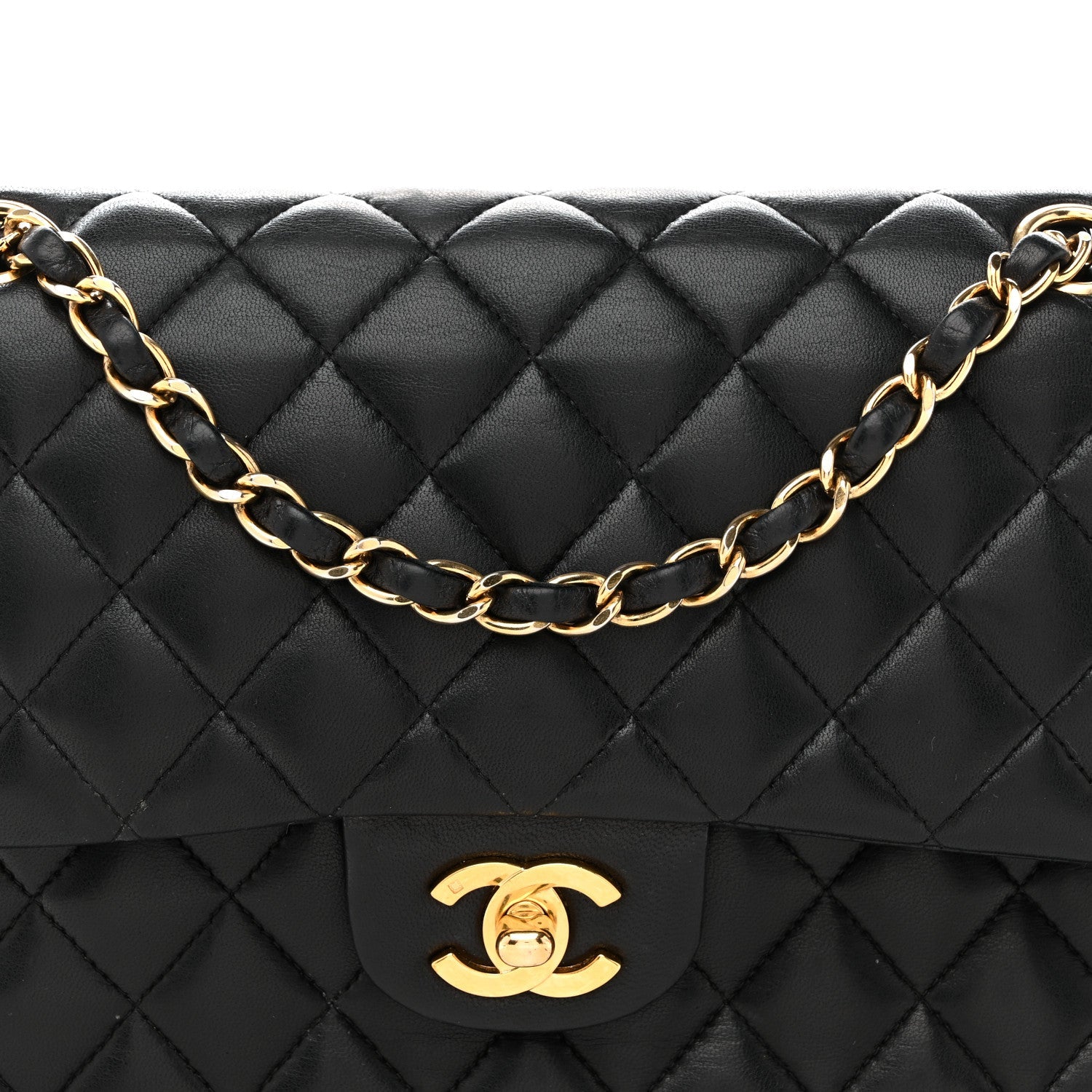 Chanel Lambskin Quilted Medium Double Flap Black