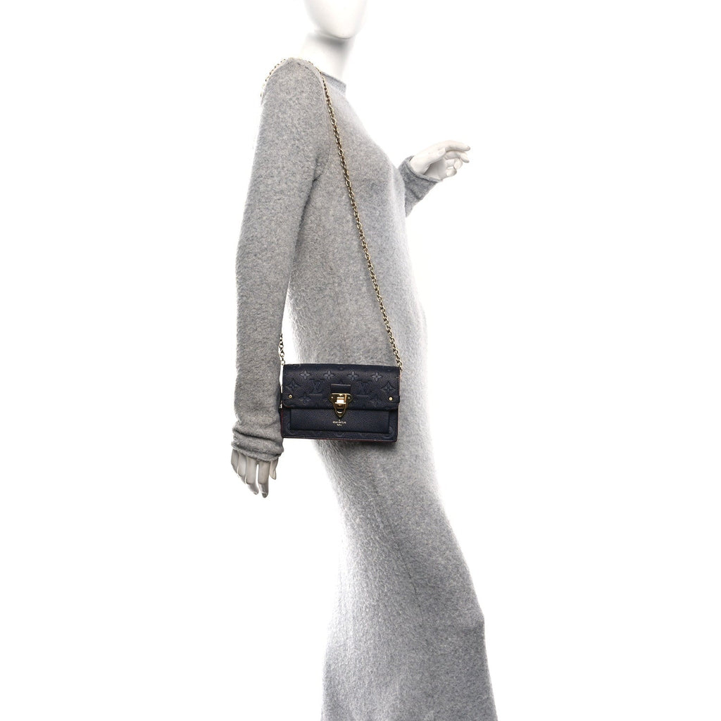 Louis Vuitton Empreinte Vavin Chain Wallet Marine Rouge